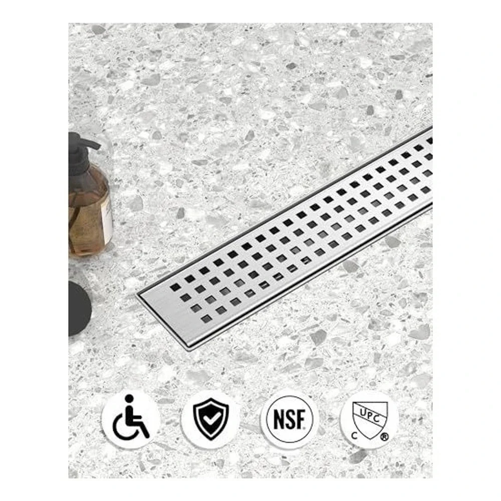 HTOH Linear Shower Drain with Removable Grate